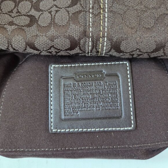 Coach Purse Signature C Monogram Logo Print Brown Jacquard Mini Hobo Bag Y2K - Picture 10 of 10